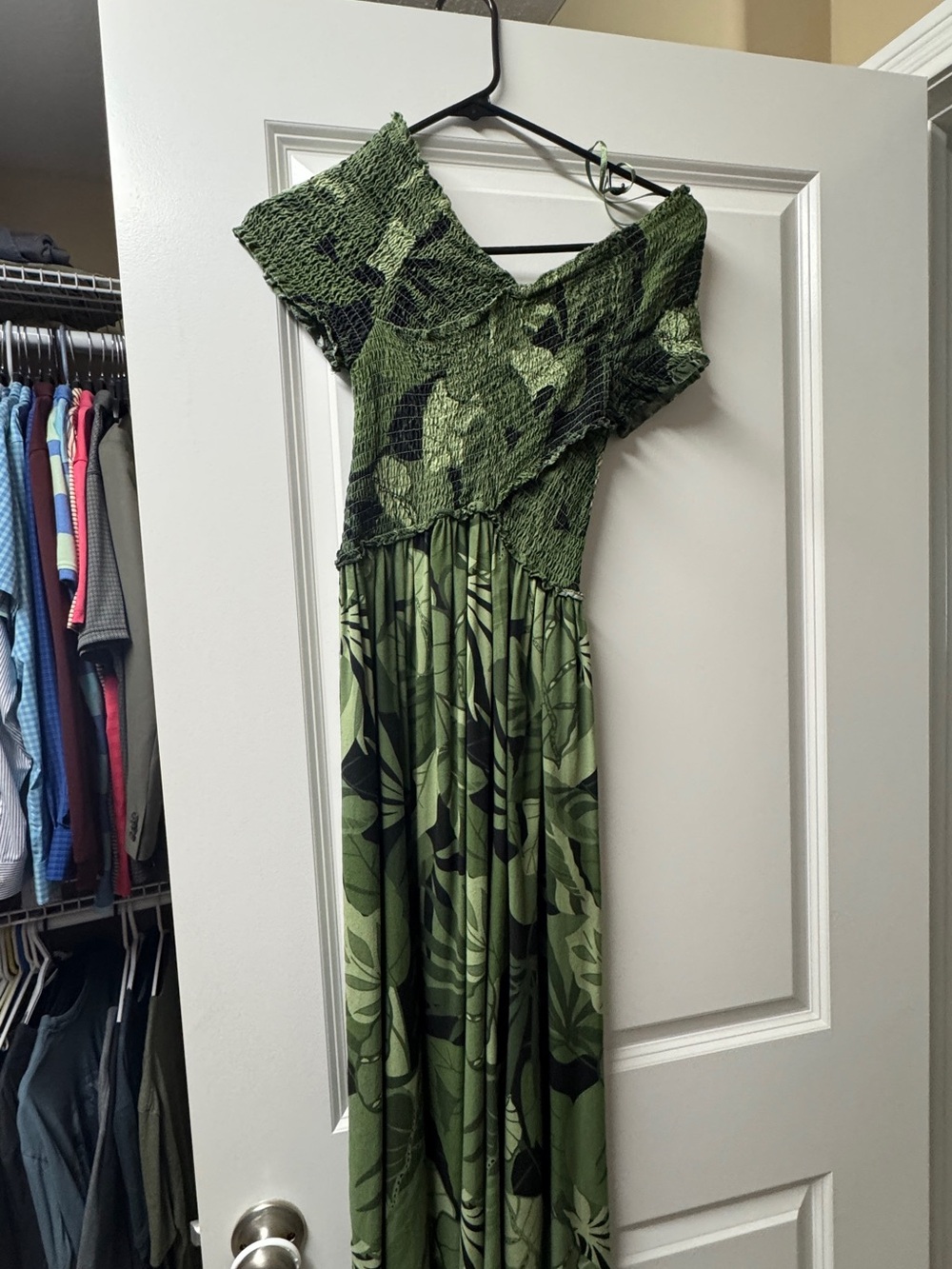 Jessica Simpson Green Tropical Leaf Maxi Dress - Picture 3 of 4